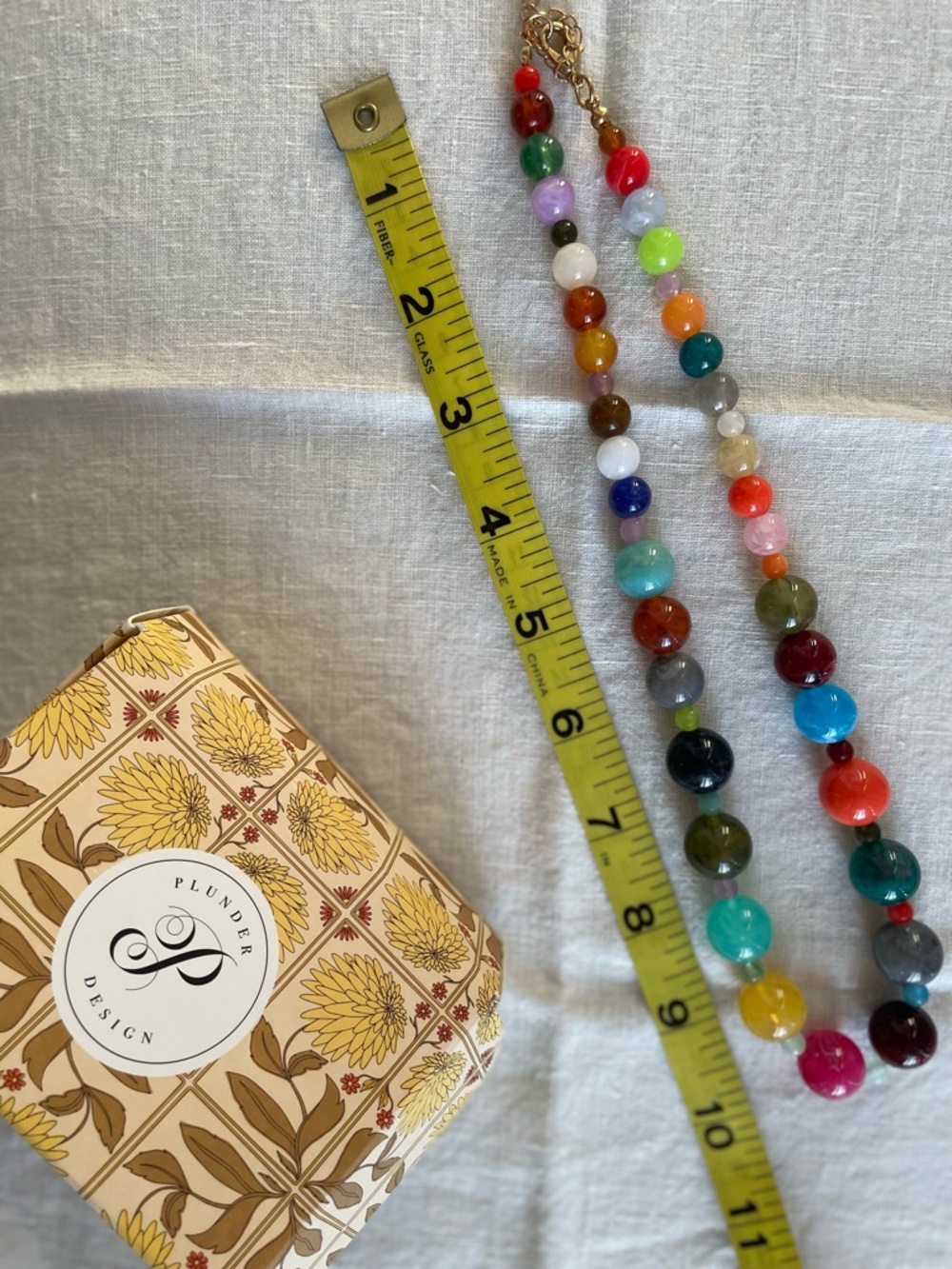 NIB Plunder Design Multicolor Beaded Boho Necklace - Colorful Statement Jewelry - Picture 4 of 6